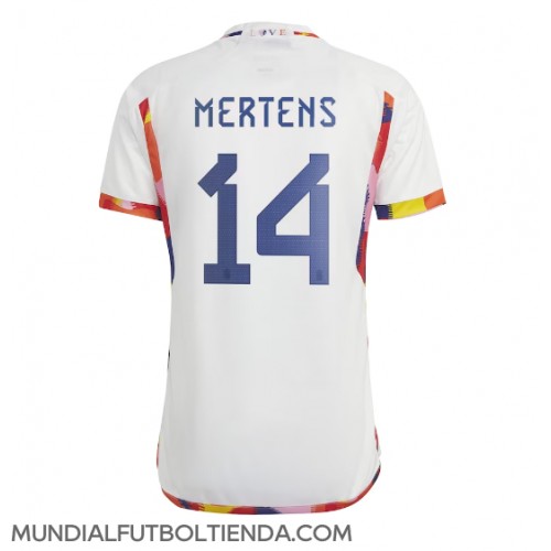 Camiseta Bélgica Dries Mertens #14 Segunda Equipación Replica Mundial 2022 mangas cortas